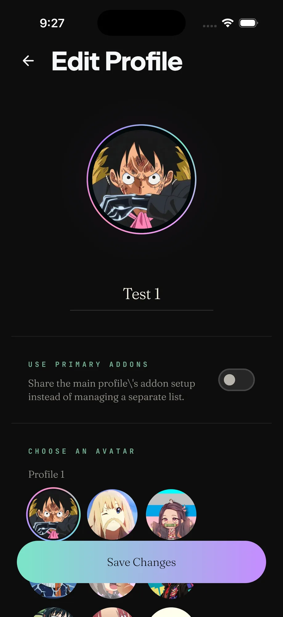 Edit profile